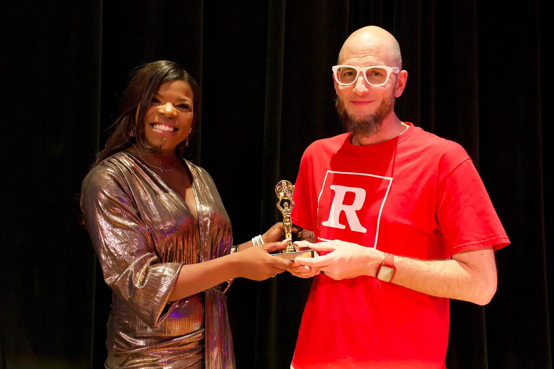 Precina Fowler presenting an award at The Sacred Underground Film Festival 2024